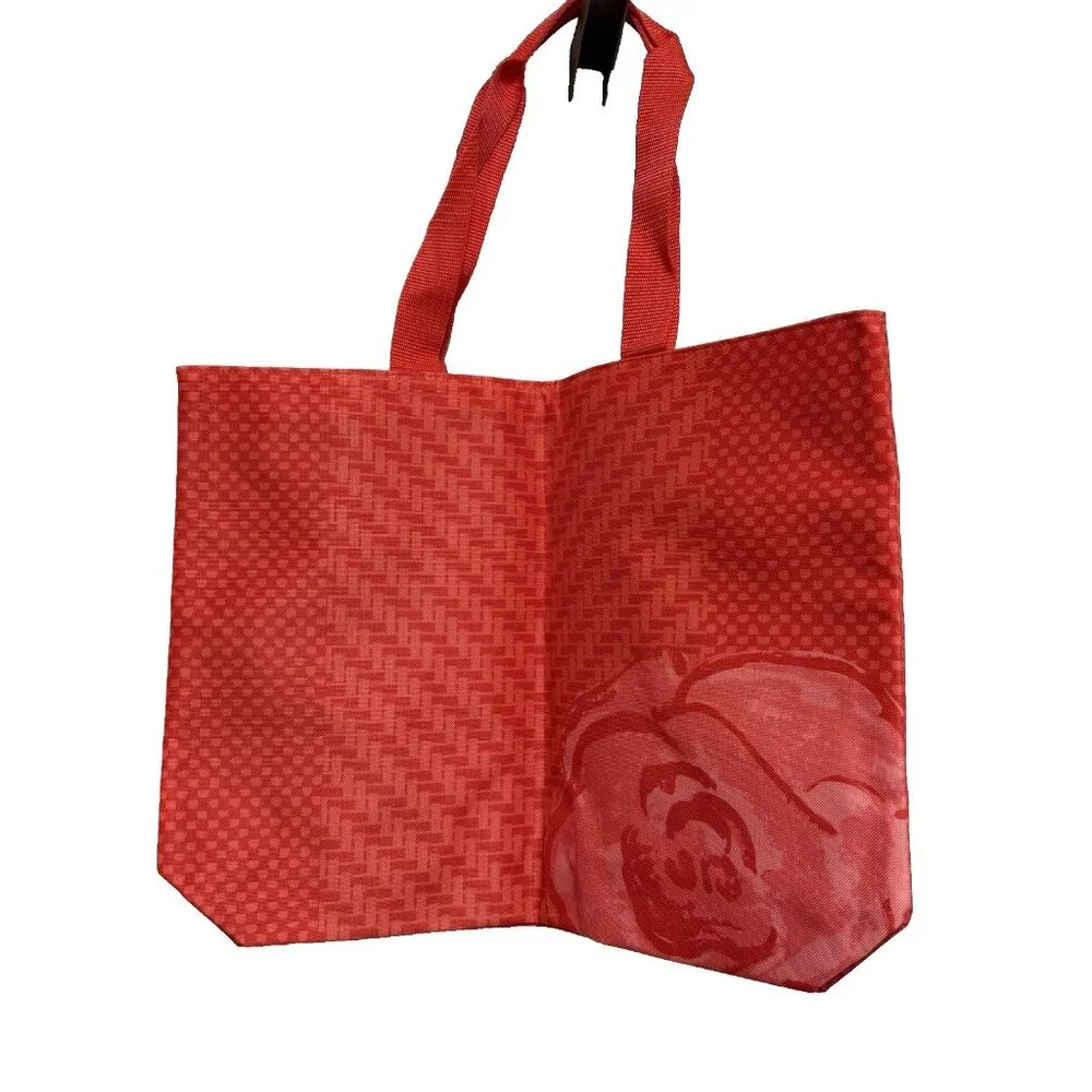 Lancome (Paris) Large Tote Bag Coral Flower Floral Beach Boho Coastal Grand